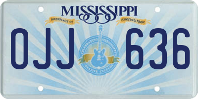 MS license plate OJJ636