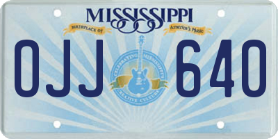 MS license plate OJJ640