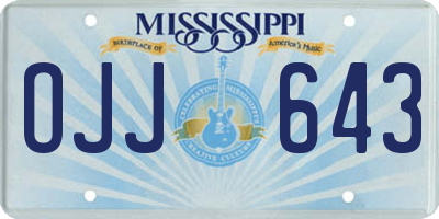MS license plate OJJ643