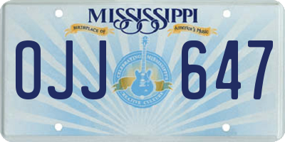 MS license plate OJJ647
