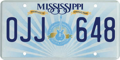 MS license plate OJJ648