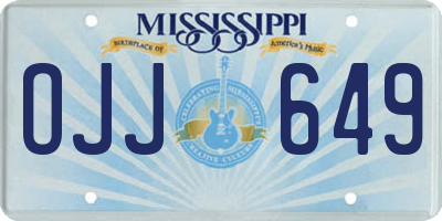 MS license plate OJJ649