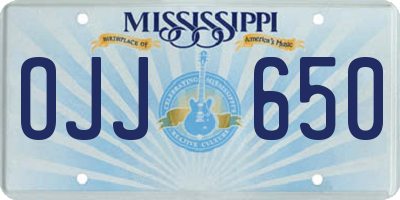 MS license plate OJJ650