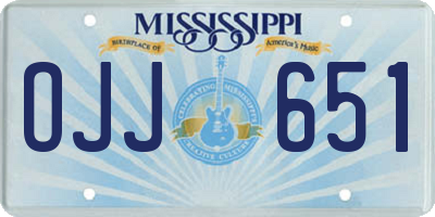 MS license plate OJJ651