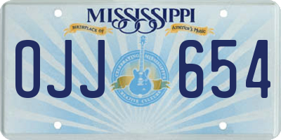 MS license plate OJJ654