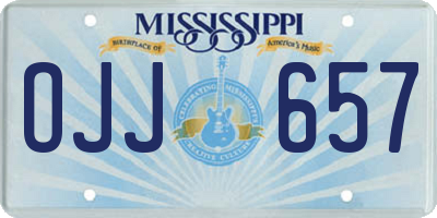MS license plate OJJ657