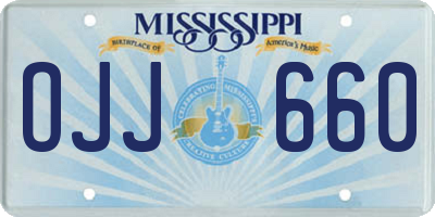 MS license plate OJJ660