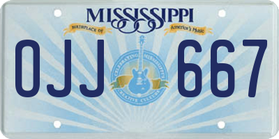 MS license plate OJJ667