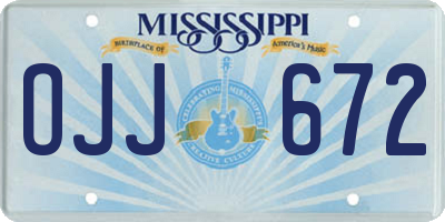 MS license plate OJJ672