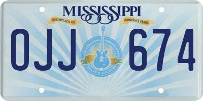 MS license plate OJJ674