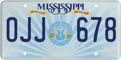 MS license plate OJJ678