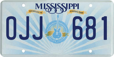 MS license plate OJJ681