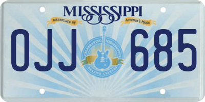 MS license plate OJJ685