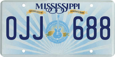 MS license plate OJJ688