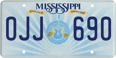 MS license plate OJJ690