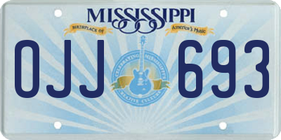 MS license plate OJJ693