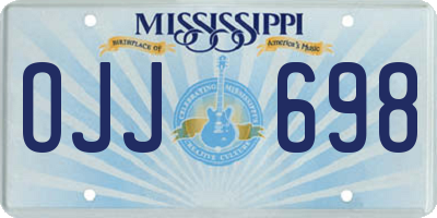 MS license plate OJJ698