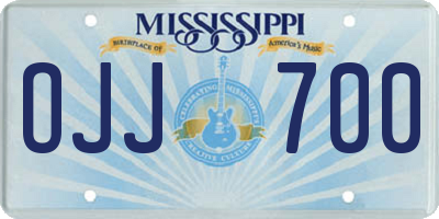 MS license plate OJJ700