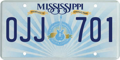 MS license plate OJJ701