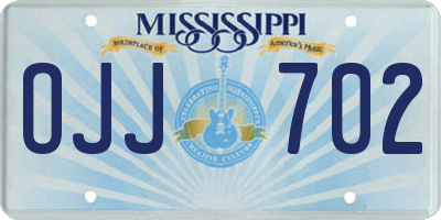 MS license plate OJJ702