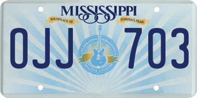 MS license plate OJJ703
