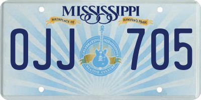 MS license plate OJJ705