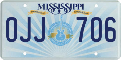MS license plate OJJ706
