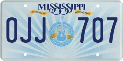 MS license plate OJJ707