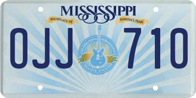 MS license plate OJJ710