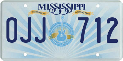 MS license plate OJJ712