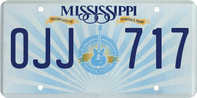 MS license plate OJJ717