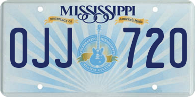 MS license plate OJJ720