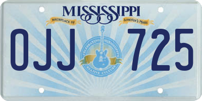 MS license plate OJJ725