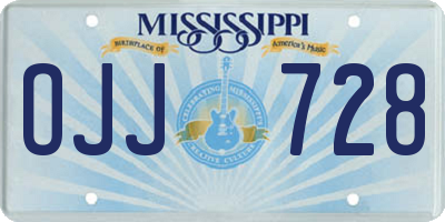 MS license plate OJJ728