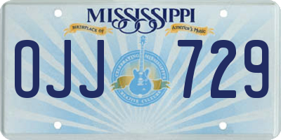 MS license plate OJJ729