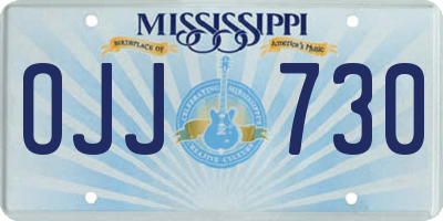 MS license plate OJJ730