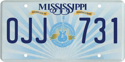 MS license plate OJJ731