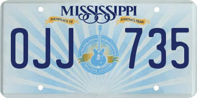 MS license plate OJJ735
