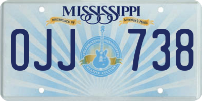 MS license plate OJJ738