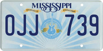 MS license plate OJJ739