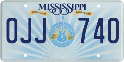 MS license plate OJJ740