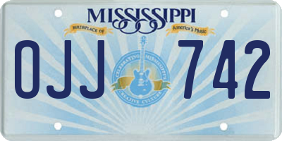 MS license plate OJJ742