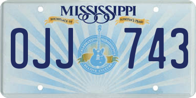 MS license plate OJJ743