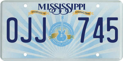 MS license plate OJJ745