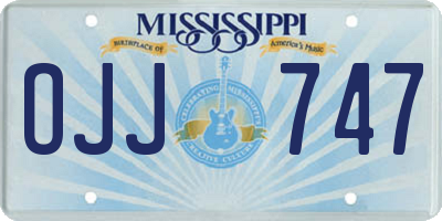 MS license plate OJJ747
