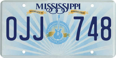 MS license plate OJJ748