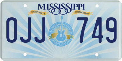 MS license plate OJJ749