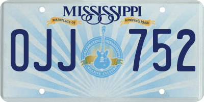 MS license plate OJJ752