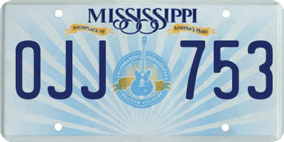 MS license plate OJJ753