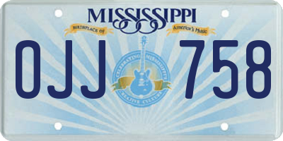 MS license plate OJJ758